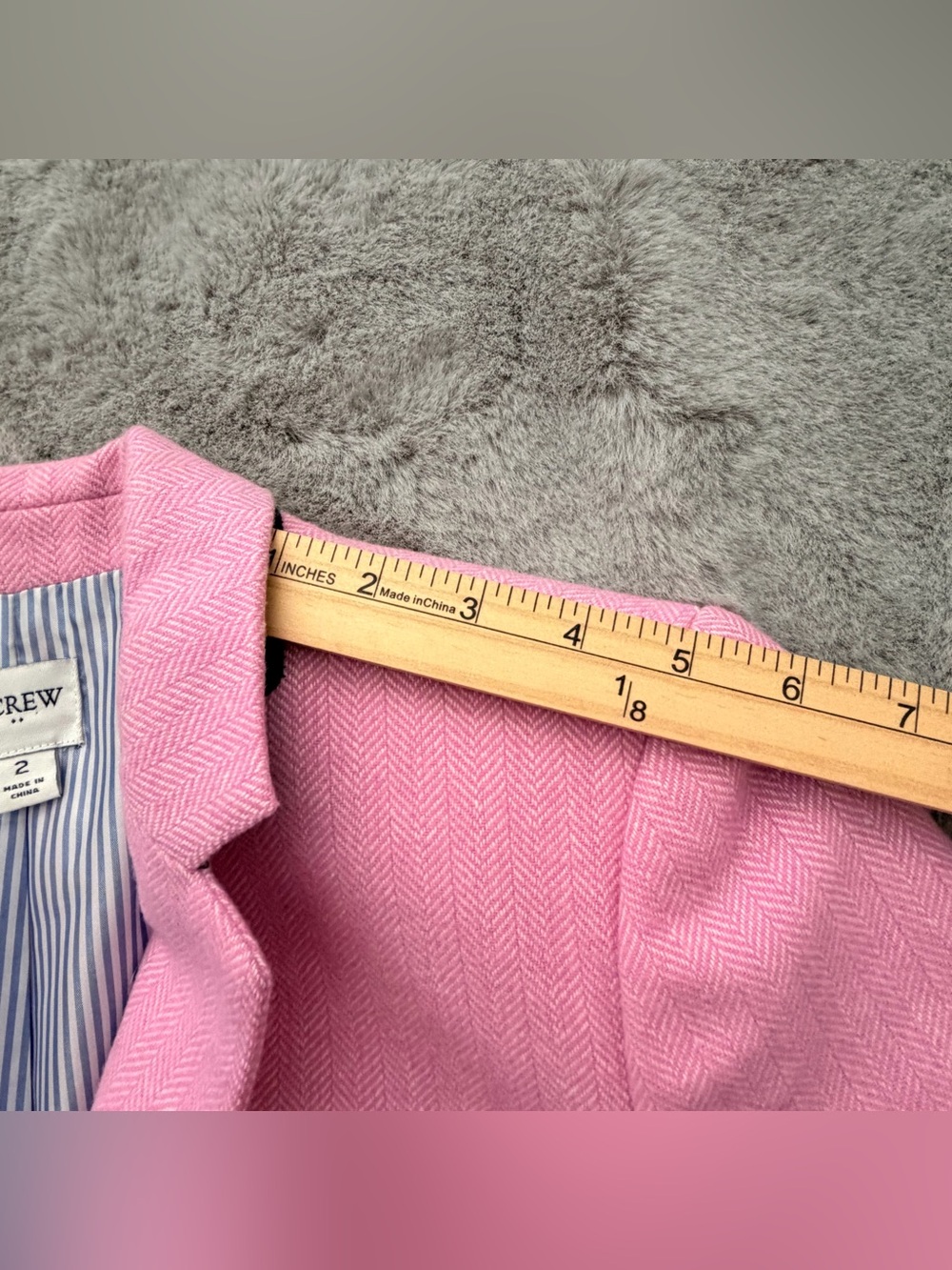 J.Crew Factory Schoolboy Blazer Pink Herringbone Wool Blend Jacket 2 Preppy - Picture 12 of 14